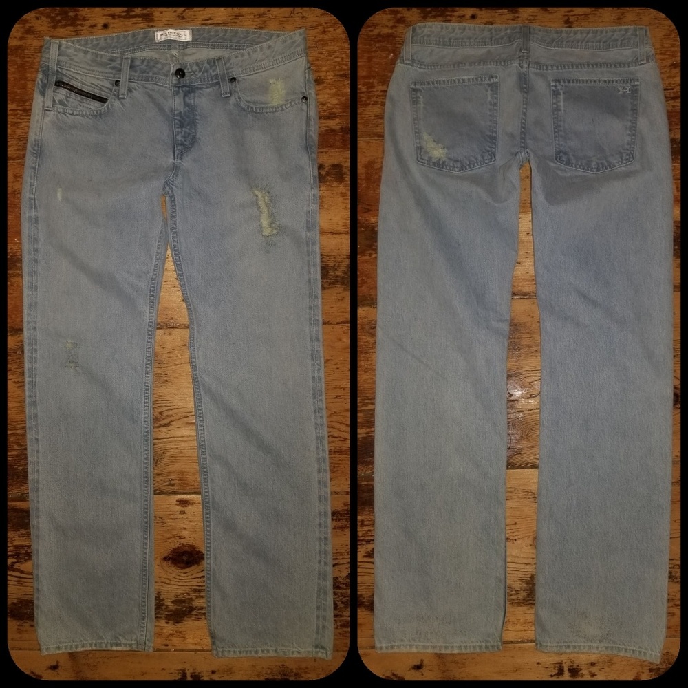 Habitual Denim Destructed Distressed boyfriend Straight Leg light blue jean new